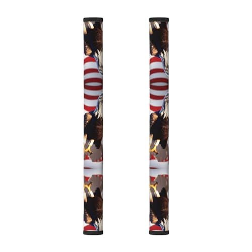 Juego de 2 cubiertas de manijas de puerta de nevera multiusos con bandera americana, apto para lavavajillas, microondas y muebles