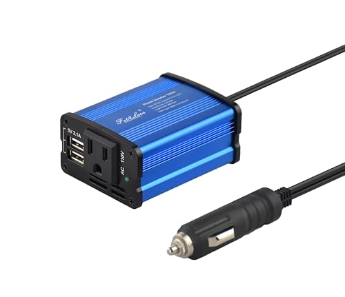 Power Inverter 150W with 2 USB Ports (Blue)