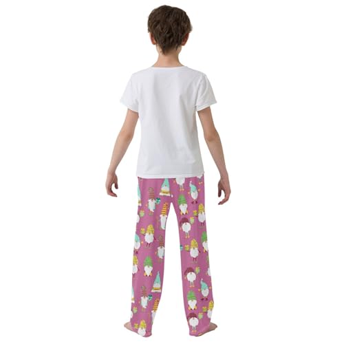 Lovely Cartoon Gnome Boys Long Pants Soft Trousers Elastic Waist Kids Lounge Bottoms with Pockets S-XL3