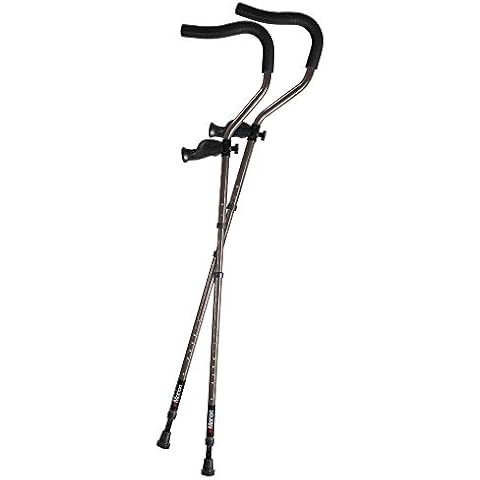 in-Motion Pro Crutches | Foldable | Ergonomic Handles | Spring Assist Technology | Articulating Tips | Size Short (4'8" - 5'9") | Charcoal Grey Cover