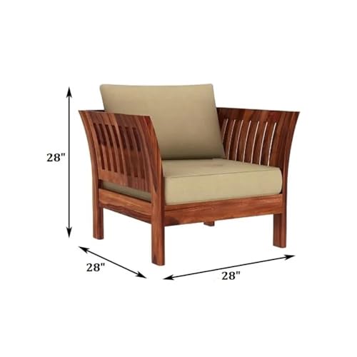 Image of Solid Sheesham Wood 5 Seater Sofa Set for Living Room | 5 Seater Sofa Set | Stylist & Comfact Sofa Set for Home Decor | (Teak Finish2, 5)