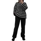 [andrei] レディース もこもこ ルームウェア パジャマ セットアップ フリース 長袖 長ズボン 上下セット 部屋着 かわいい リラックスウェア (ブラック, XL)