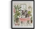 Koala Wall Art Poster Print, Animal Bathtub Pictures Restroom Wall Art Painting for Bathroom Decor Gallery 49 (Koala, 8 x 10 inches, Unframed)