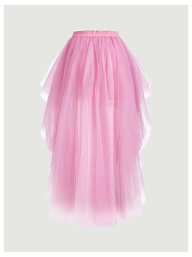 Verdusa Women's Mesh Tutu High Low Skirt Renaissance Tiered Layered Ruffle Skirts2