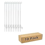 10 Pack 39 Inches White Heavy Duty Step in Fence Post Pig Tail Electric Fencing Post Temporary Metal Fence Stakes for Garden Electric Fencing and Yard Protection