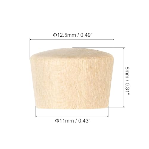 Image of uxcell Pocket Hole Plugs, 50Pcs 1 /2 Inch - Flat Head Wood Plugs Wooden Button Plugs Wood Screw Covers Furniture Screw Hole Plugs Wood Plugs for Screw Holes