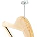HANGERWORLD Natural Wooden Hotel Style Security Clothes Hangers - 10 Pack, Metal Anti Theft Ring Lock