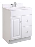 Design House 545004 Wyndham Ready-To-Assemble 1 Door/2 Drawer Vanity, White, 24-Inches Wide by 31.5-Inches Tall by 18-Inches Deep