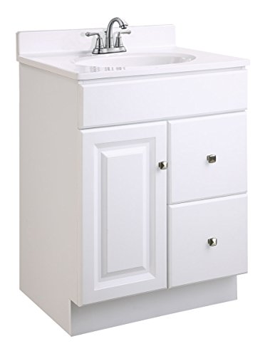 Design House 545004 Wyndham Ready-To-Assemble 1 Door/2 Drawer Vanity, White, 24-Inches Wide by 31.5-Inches Tall by 18-Inches Deep