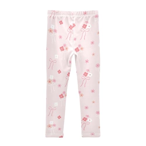 Bow Flower Girls Leggings,Workout Leggings for Girls Toddler Athletic Leggings Size for 3-10T2