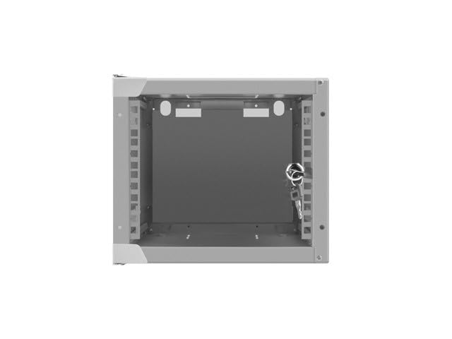 LANBERG ARMARIO Rack 10 â€ MONTAJE PARED 4U / 280X310 para AUTOARMAS (PAQUETE Plano) con PUERTA VIDRIO Gris