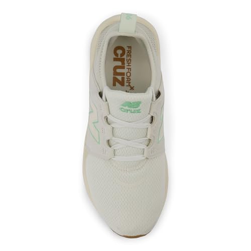 New Balance Women's Fresh Foam X Cruz V3 Running Shoe, Sea Salt/Lab Green/Permafrost, 10.5 M