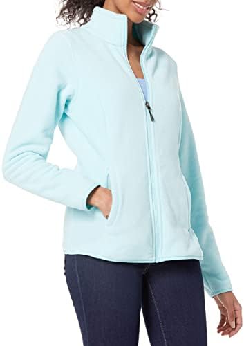 Amazon Essentials Women's Classic-Fit Full-Zip Polar Soft Fleece Jacket (Available in Plus Size), Aqua Blue, X-Large