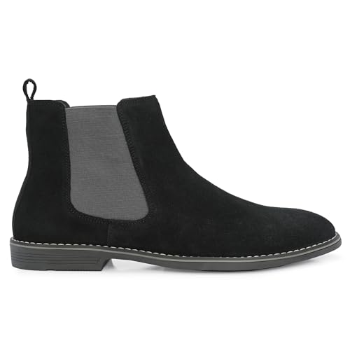 Image of Blue Leather By Centrino Genuine Leather Men's Formal and Casual Leather Boots | Versatile and Sophisticated Chelsea Boots for Every Season | Fashionable Elegant Boots for Any Occasion (3964)