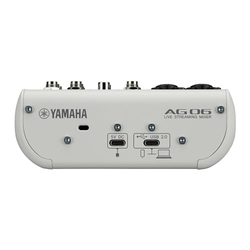 image for Yamaha AG06MK2 White 6-Channel Live Streaming Loopback Mixer/USB Inter