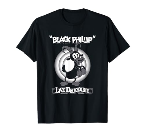 Live Deliciously - Vintage Cartoon Goat - Black Phillip T-Shirt
