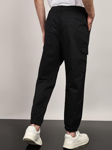 Image of Alan Jones Men's Cargo Jogger Pants | Regular Fit Tapered Joggers with Elastic Waist & Hems | Cotton Stretch Utility Pocket Track Pants | Casual Everyday Wear