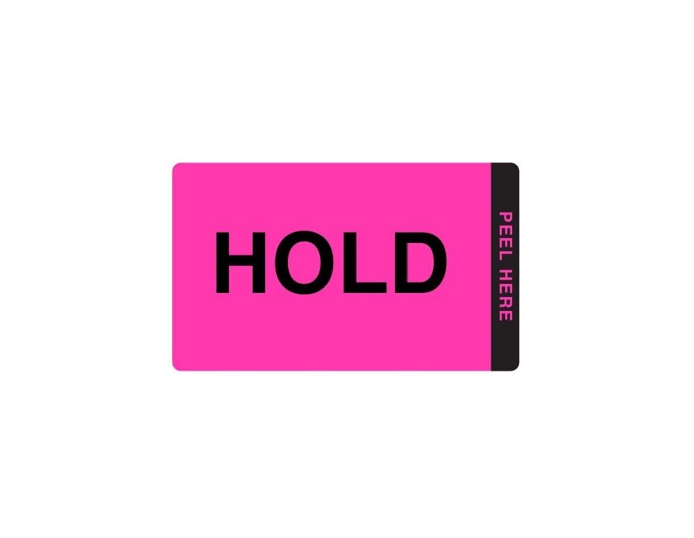 Etiquetas de control de calidad Hold/Released, doble capa rosa/amarillo, 3x5", 50 uds. 4