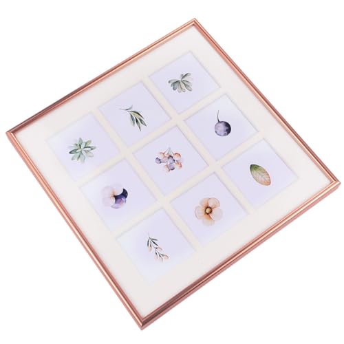 Cadre photo multiple aluminium 9 compartiments Healvian 30x30 cm