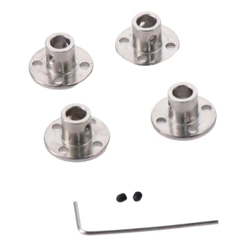 HOBBYIN 4 Pack 6.35mm Flange Coupling Connector,Rigid Guide Steel Model Coupler Accessory,Shaft Axis Fittings Support Coupler Shaft Coupling for DIY RC Model Motors