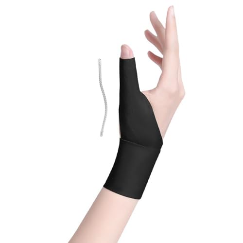 Phyxiul 手首 親指サポーター 腱鞘 簡単に装着でき 腱鞘炎予防 内蔵スプリング 手首 サポーター 薄手 固定感が良く仕事 家事 育児 スポッツ スマホ パソコン操作 男女兼用 四季兼用 ブラック(右手 S)