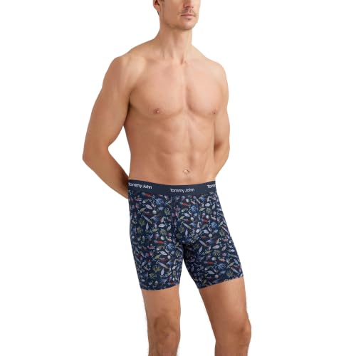 Image of Tommy John Men's Luxe Modal 6 inch Mid-Length Boxer Brief Underwear 3-Pack