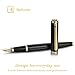 BEILUNER Black Fountain Pen,Stunning Luxury Pens with 24K Gold Accents, Gorgeous 24K Gilded Nib(Fine), Trustworthy Pen Gift for Men&Women -Ink Converter-Elegant, Reliable,Fancy Pen for Writing