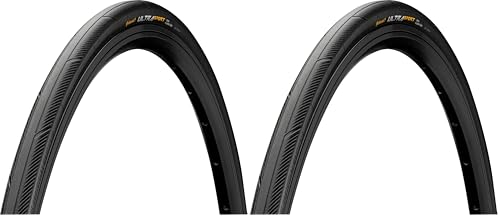Continental Cubierta Carretera Ultra Sport III Negro-Medidas: 700 x 25C 28' Neumáticos para Bicicleta, Adultos Unisex, Talla Única (Paquete de 2)