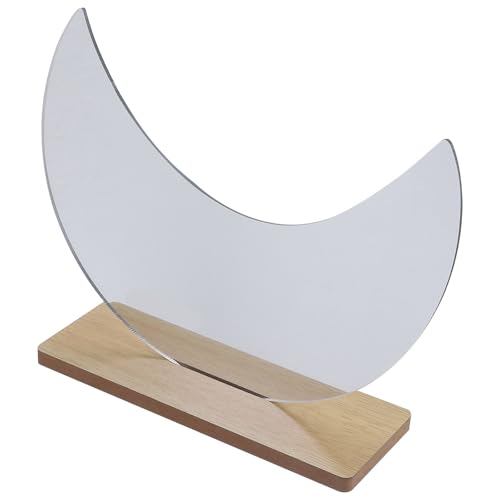BETOOKY Espejo y Conveniente de Maquillaje de Escritorio Irregular Base de Madera Acrílica para Tocador o Escritorio de Oficina
