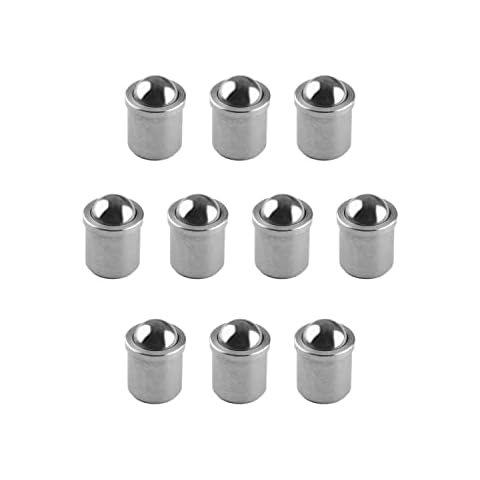 Juvielich 10Pcs Stainless Steel Ball Plunger Cabinet Door Closet Drawer Ball Catch Latch Catcher for Door Cabinet Closet Drawer 0.24" Dia Silver Tone Cover