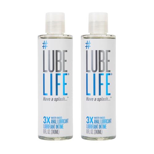 LUBELIFE 3X Anal Lube, 8oz 2 Pack – Extra Thick Water-Based Personal Lubricant for Men, Women & Couples, Toy & Condom Safe