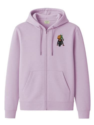 Image of ADRO Men's Regular Fit Zip-Up Hoodie for man | 320 GSM Cotton Poly Fleece Zipper Sweatshirt with Soft Fabric & Printed Hoodies