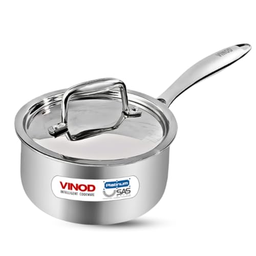 Vinod Platinum Triply Stainless Steel Saucepan with Stainless Ste...
