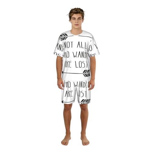 Pijama de dos piezas para hombre que alivia el sudor con su diseño cómodo de pantalones cortos
