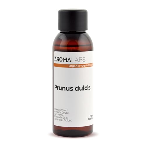 Aceite de Almendras Dulces BIO (Prunus dulcis) - 50 mL - Aceite Vegetal Virgen Certificado AB - Aroma Labs