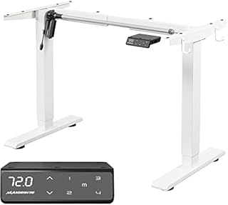 MAIDeSITe Height Adjustable Electric Standing Desk Frame Two-Stage with Heavy Duty Steel Stand up Desk Computer Desk with Automatic Memory Smart Pannel (White)