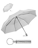 FARE Regenschirm (hellgrau) - öffnet & schließt automatisch - kompakt,...