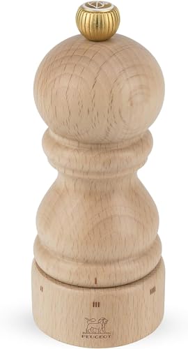 PEUGEOT - Salzmühle Paris u‘Select 12 cm - 6 voreingestellte Mahlgrade - Aus PEFC-zertifiziertem Holz - Natur
