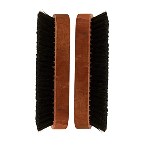 Image of Zebra Plastic Shoe Brush with Natural Hair Bristles | High-Density Soft Bristle Buffing Brush for Shoes, Bags & Leather Care | Pack of 2