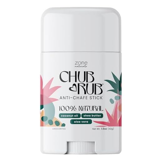 Zone Naturals Chafing Stick - 100% Natural Chub Rub Stick - Friction Defense Anti Chafing Stick Reduces Rubbing and Irritation - 1.5 Ounce