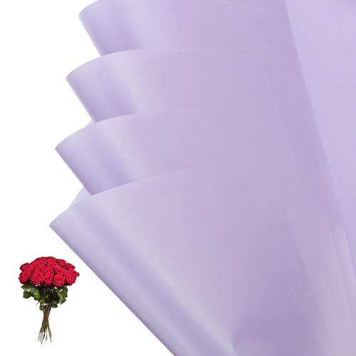 Papier d'emballage cadeau motif floral violet imperméable pour bricolage et Saint-Valentin
