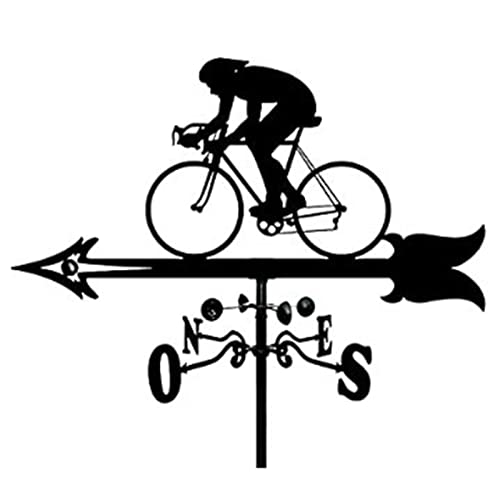 VARADOMO Modèle de Girouette Girouette Cycliste en métal indicateur de Direction du Vent de Piquet de Jardin adapté au décor de Jardin de Toit extérieur 35 * 50CM