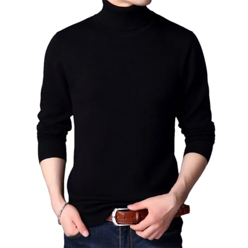 Men's Turtleneck Sweater Winter Thickened Warm Sweater Slim Fit Soft Long Sleeve Knit Pullover