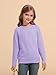 Haloumoning Girls Sweaters Kids Crewneck Long Sleeve Pleated Knit Pullover Sweater Fall Fashion Clothes 5-14 Years Purple
