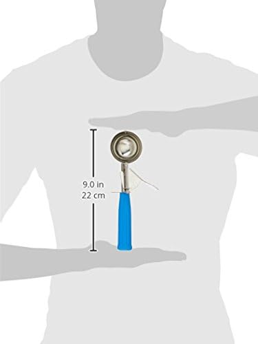 Winco No.16 Ice Cream Disher with Plastic Handle, Size 16, 2 3/4 oz Capacity, Blue, Stainess Steel