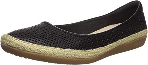 Clarks Women's Danelly Adira Ballet Flat, Black Leather, 7 M US