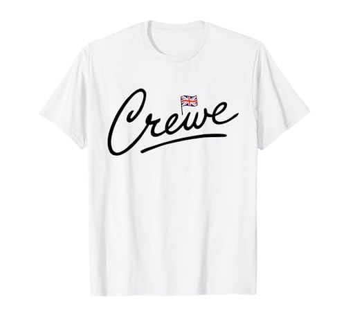 Crewe City, bandiera del Regno Unito, da viaggio, minimalista Maglietta