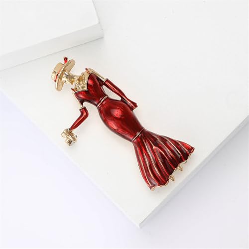 Image of Fashion Lady Brooch Pin for Women Girls Colorful Enamel Crystal Lapel Pins Charm Dress Accessories Coats Scarves Bags Ceremony Clothes Elegant Handmade Holiday Party Jewelry