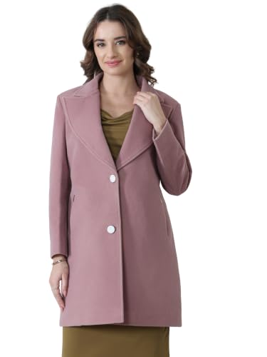 Image of PLAGG Women's Notched Lapel Long Overcoat
