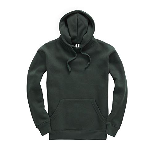 D&H CLOTHING UK premium vuxen unisex premium XS–6XL pullover tung blandad fleece jumper arbetskläder tröja huvtröjor topp enkel BNW unisex, Skog, XL